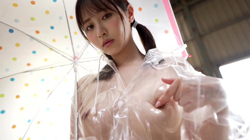 小野六花 シーン10 - Rikka2 雨傘とレインコート・小野六花